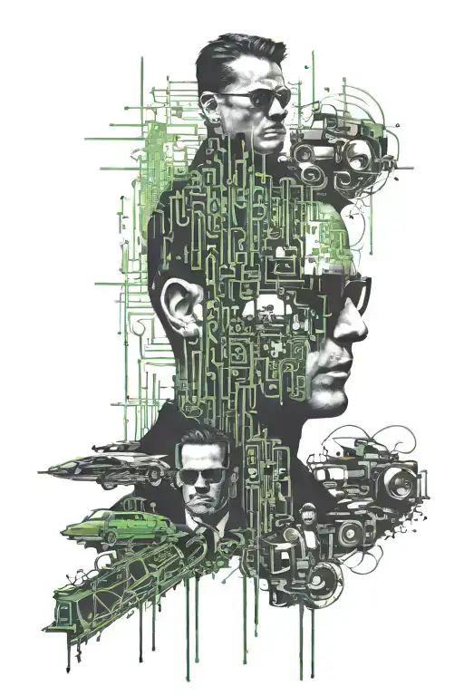 Matrix Style Tattoo With Phrases That Are Important To Me