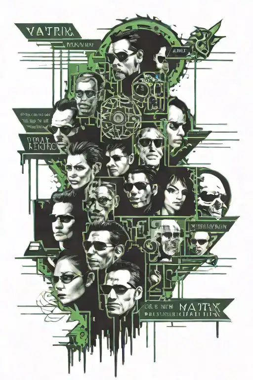 Matrix Style Tattoo With Phrases That Are Important To Me