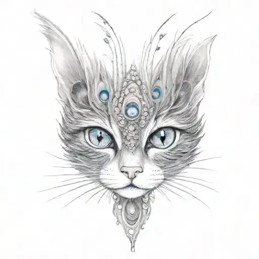 Peacock Feather Cat Eyes Jewel