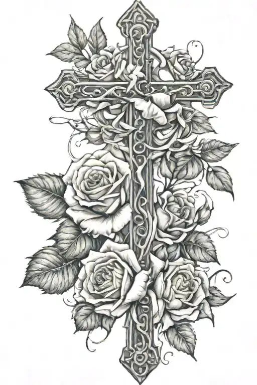 Cross With Roses