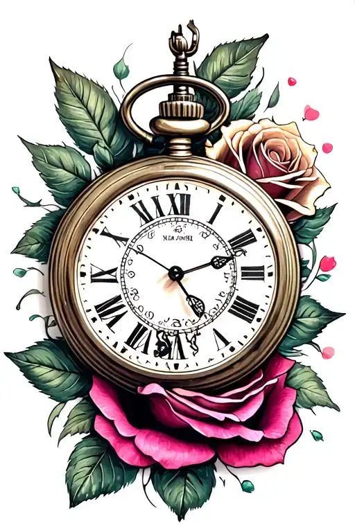 Rose And Pocket Watch