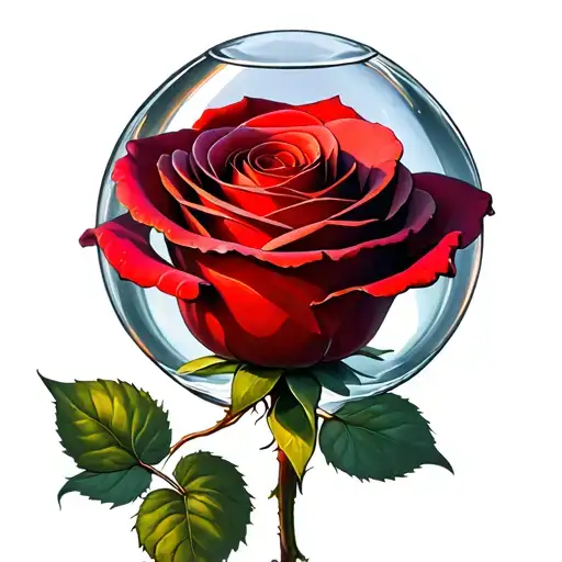 Beauty And The Beast Encased Glass Rose