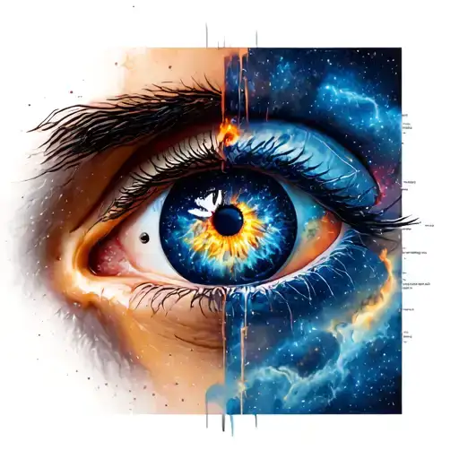 Galaxy Merged With A Realistic Human Eye