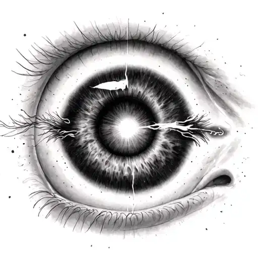 Black Hole Merged With A Realistic Human Eye