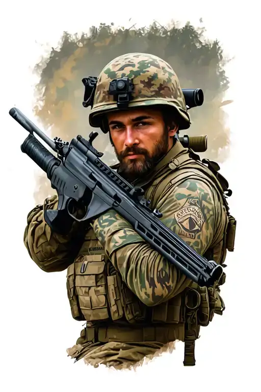A Soldier With A Rifle