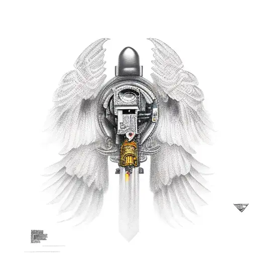 Man With Wing And A Phonex On Other Hand