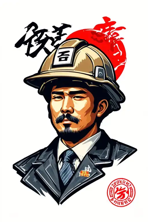 Civil Engineer Symbol And Japanese Symbol Incorporated