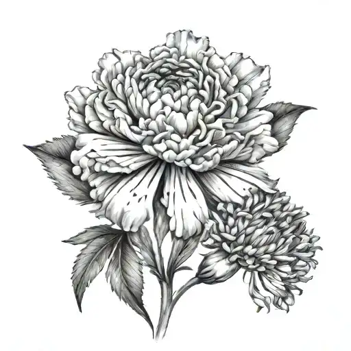 Carnation A Dasiy A Lily And A Aster Flower Delicate Feminine And Realism