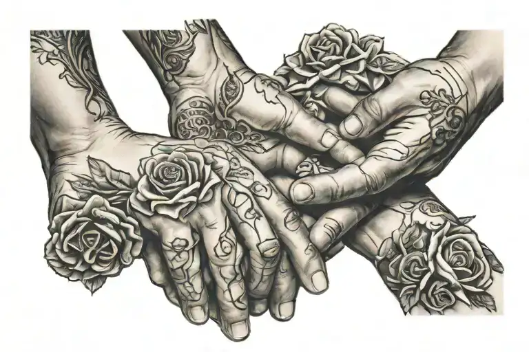 Children Holding Mom Hand Holding