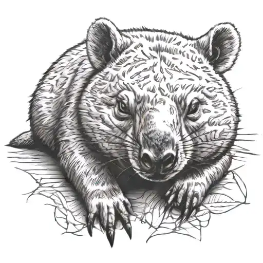 Wombat Lying Down