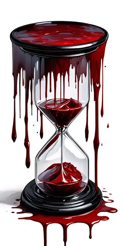Goth Inspired Hourglass Dripping Blood