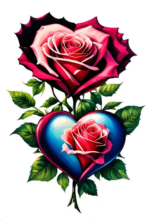 Roses Intertwined Hearts