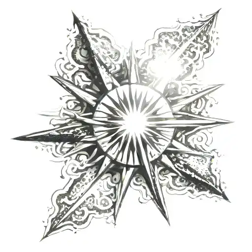 3 Star And A Sun Rays