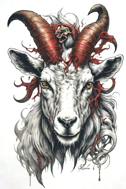 Demonic Goat With Blood And A Joint