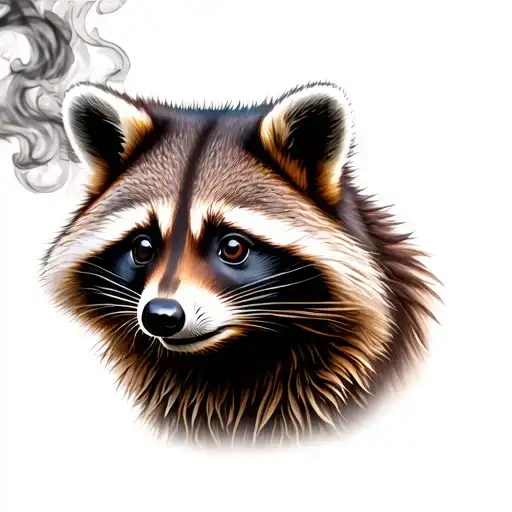 Raccoon Smoking