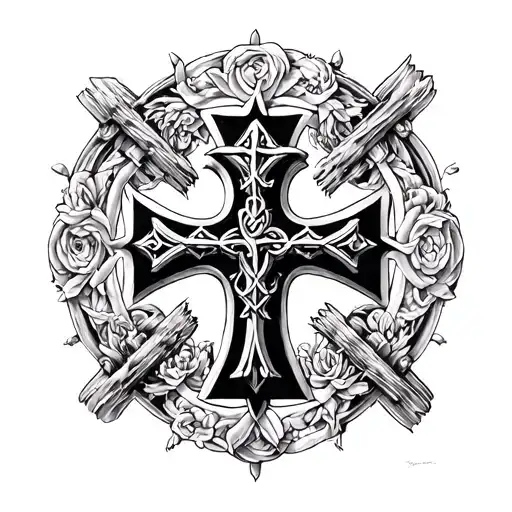 Jerusalem Cross Intertwined