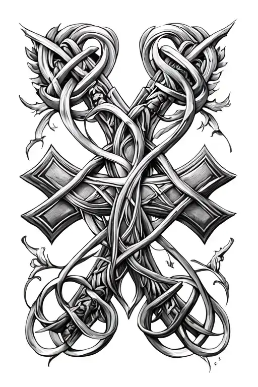 Jerusalem Cross Intertwined