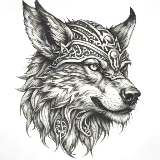 Viking Wolf Head