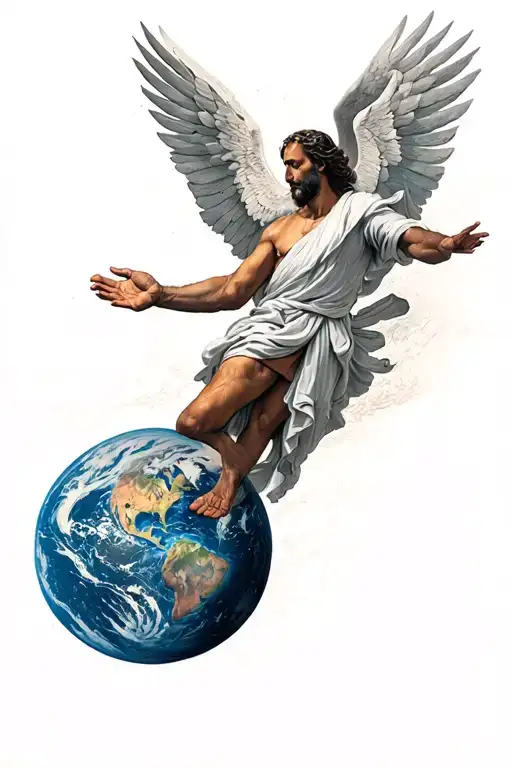 The Firmiment With God Reaching From The Other Side Towards Earth In Judgement