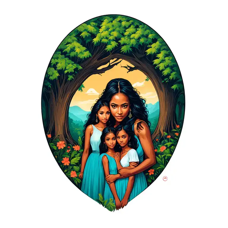 Latina Wife And 3 Daughters Including Forest Scene