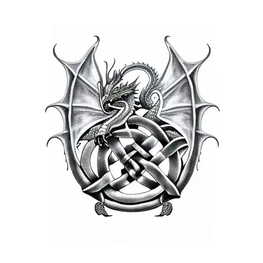 Dragon With Celtic Knot