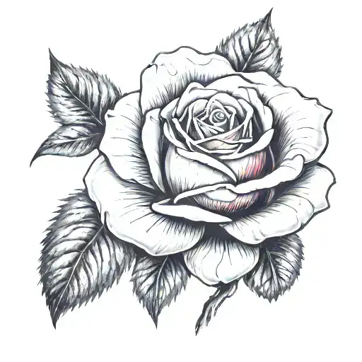 Red Rose With 8 In Roman Numerals On It