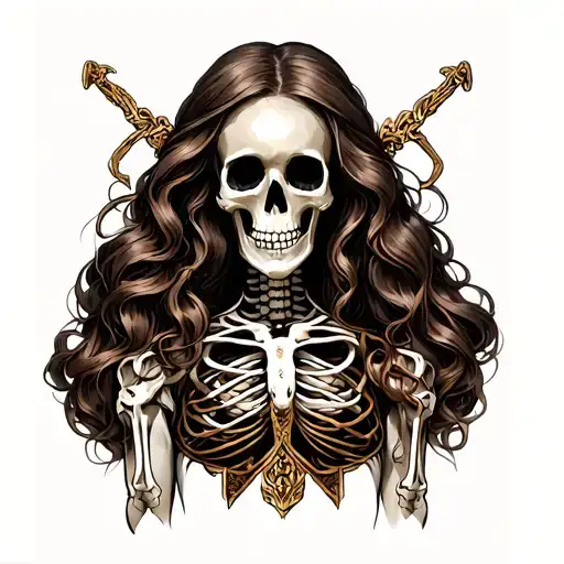 Medieval Lady Skeleton Full Body