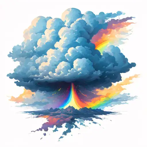Storm Cloud With Rainbow