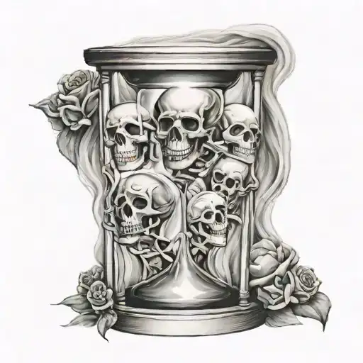 Hour Glass With Skulls