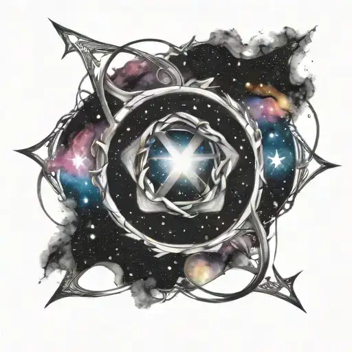 Infinity Symbol Surround With Galaxy Filled With Stars