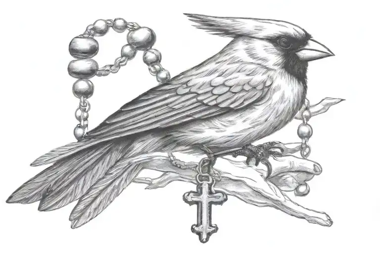 Cardinal Holding Rosary Beads Hang Loose Hand