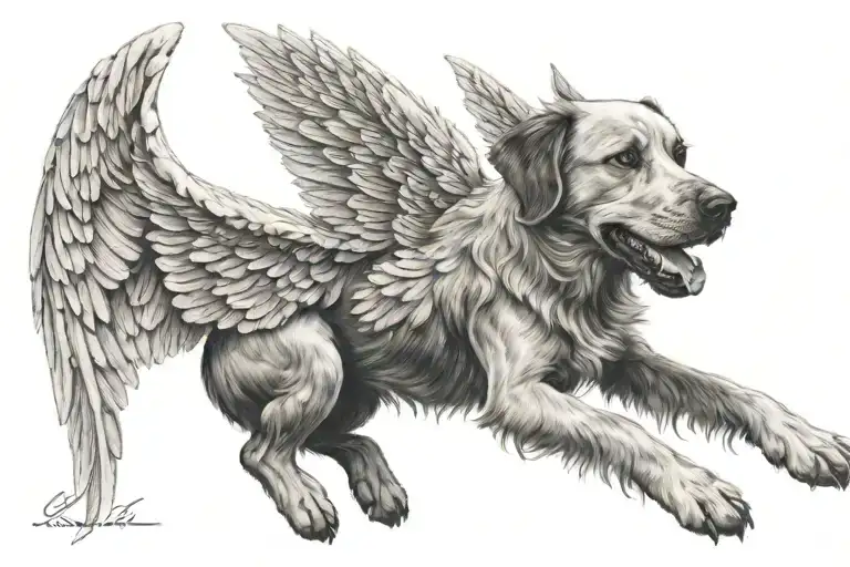 Dog With Angel Wings