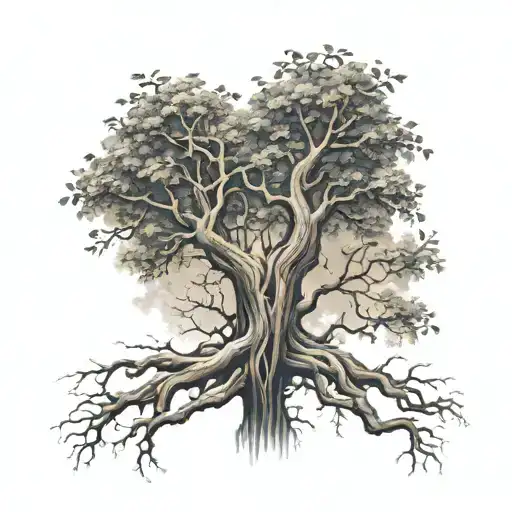 Tree Intertwined Hearts