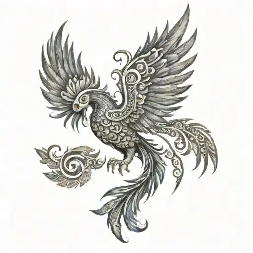 Feathered Phoenix Wrapped Hmong Symbols Incorporated