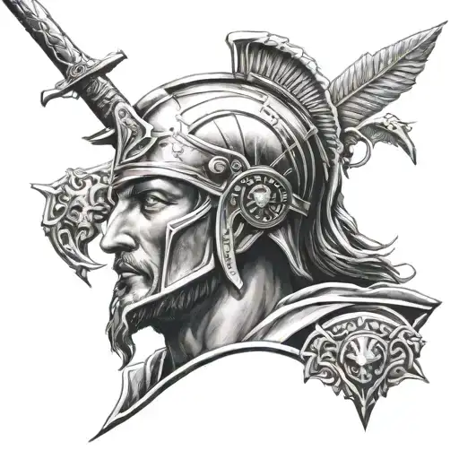 Achilles Portrait With Sword