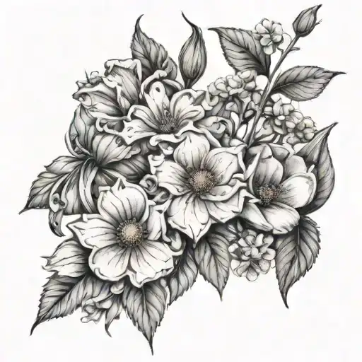 Tattoo Of Birth Flowers For March And December