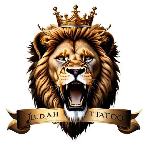 Lion Of Judah Head Roaring With Crown