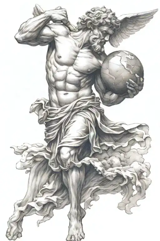 Atlas Greek God Carrying Earth