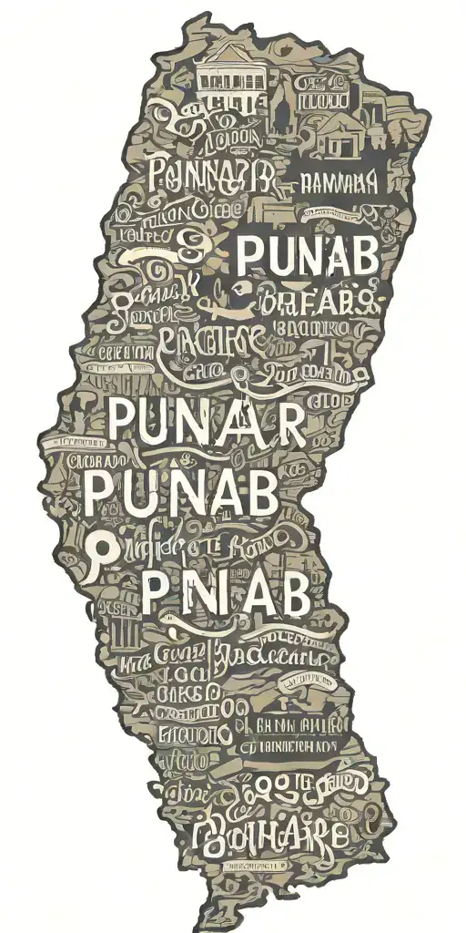 Punjab Map With Punjabj Letters