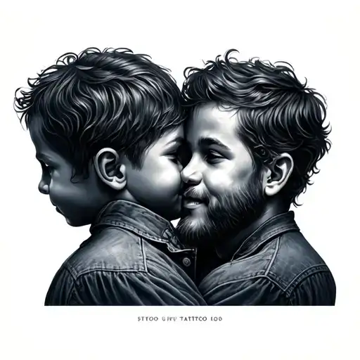 Father And Son Passing Away Tattoo Design