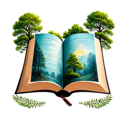 Trees And Book Surrounded