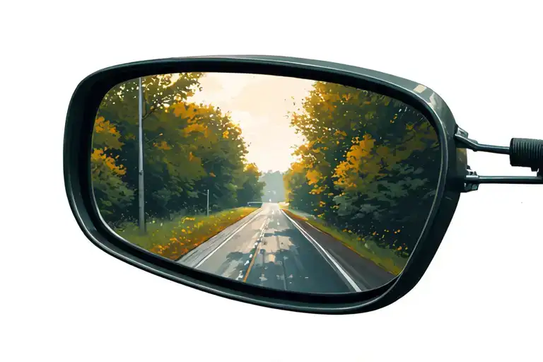Rear View Mirror With Road Fading Away