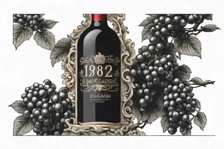 Bottle Of Wine With 1982 On Front Label