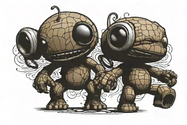 Two Sackboys Playing