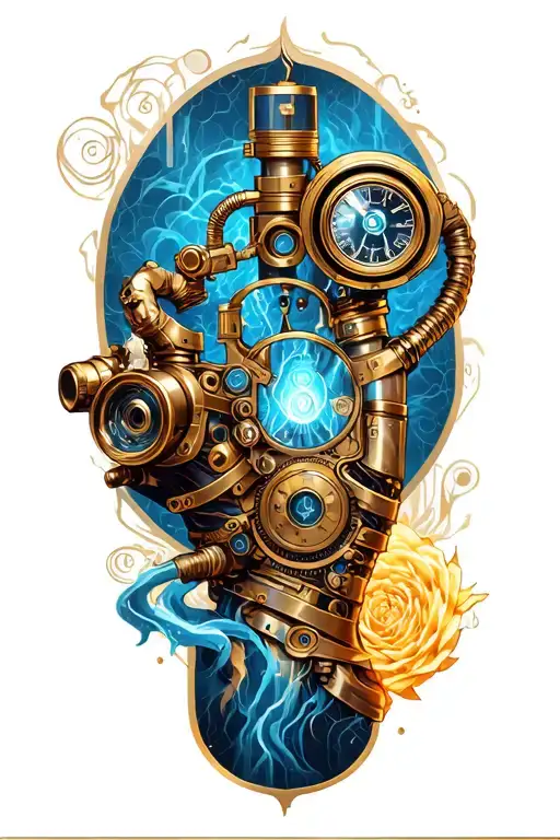 Steampunk Artificial Arm And Power Source