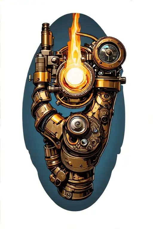 Steampunk Artificial Arm And Power Source