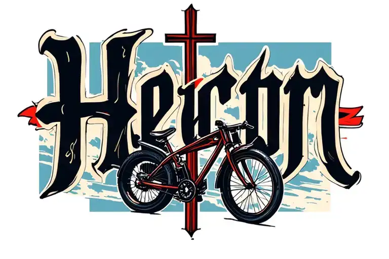 Hector Name Written With A Cross And A Bike