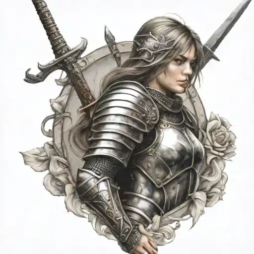 Girl With Sword In Armor