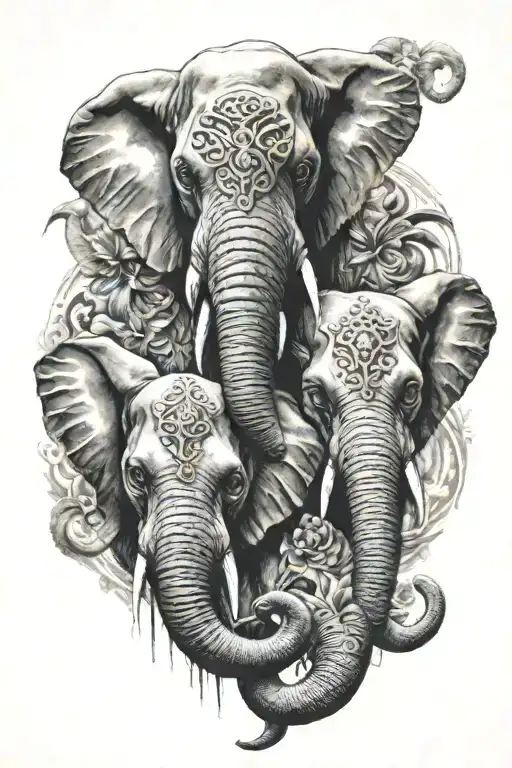 Theatrical Masks And Elephant Head