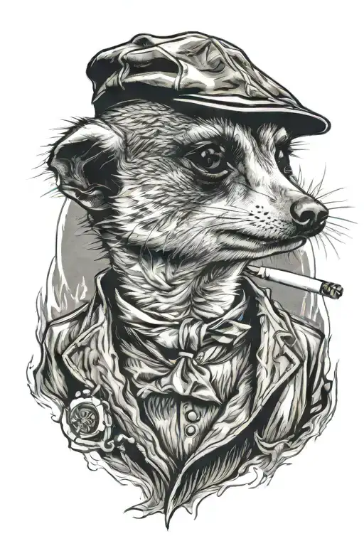 Peaky Blinders Meerkat Smoking A Cigarette